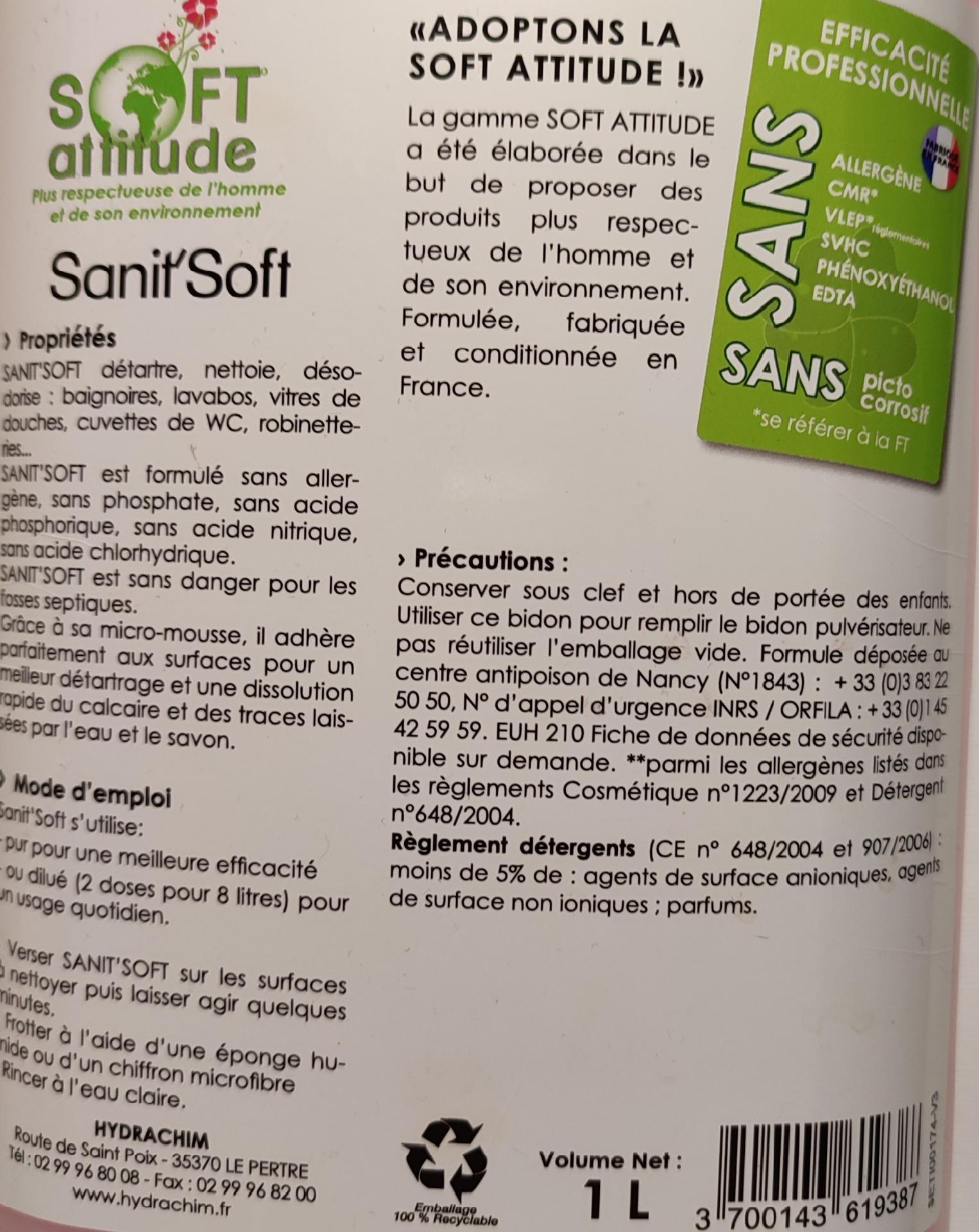 Dosage detartrant olivier